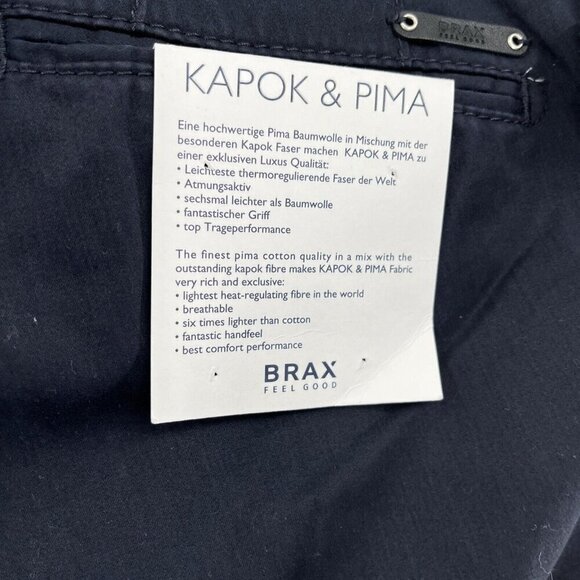 Brax Kapok Pima Twill Regular Fit Chino Pants Perma Blue US 38/EUR 54 NWT $198 - Picture 4 of 16